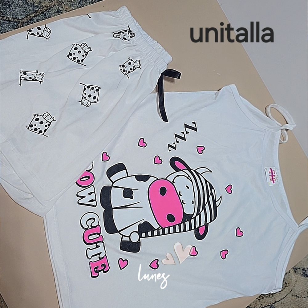 Cute Cow Print Pajama Set